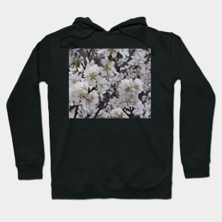 Drawing paint white flowers Hoodie